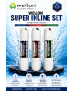 Wellon Super Inline Filter Set | Sediment + Pre Carbon + Post Carbon | 10 Inch RO Water Purifier Filters